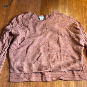 Ruby Moon V-Neck Sweater in Warm Rust